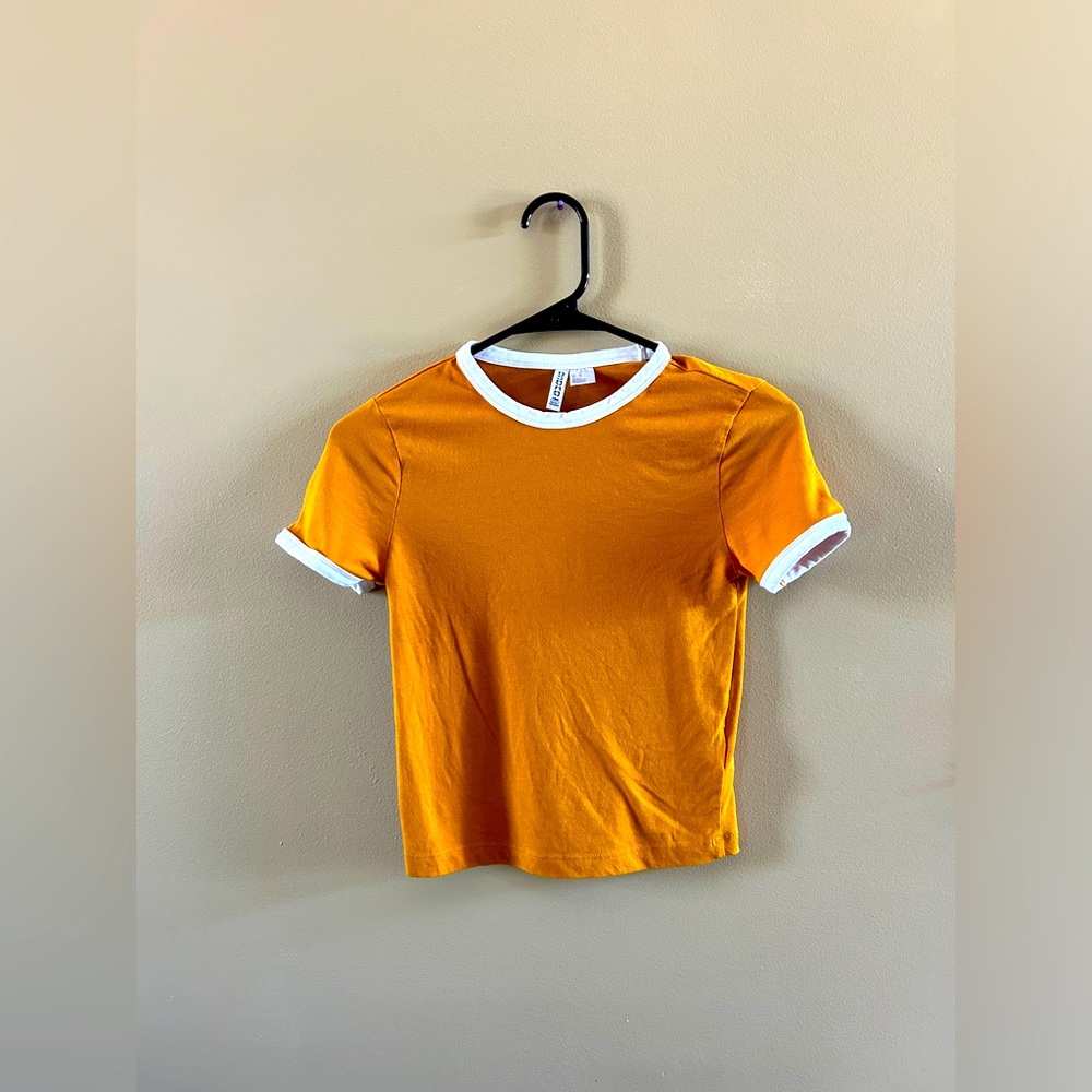 Mustard White Rimmed Tee